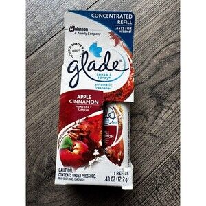 Glade  Sense & Spray Automatic Freshener Apple Cinnamon Refill .43 oz Lot Of 4